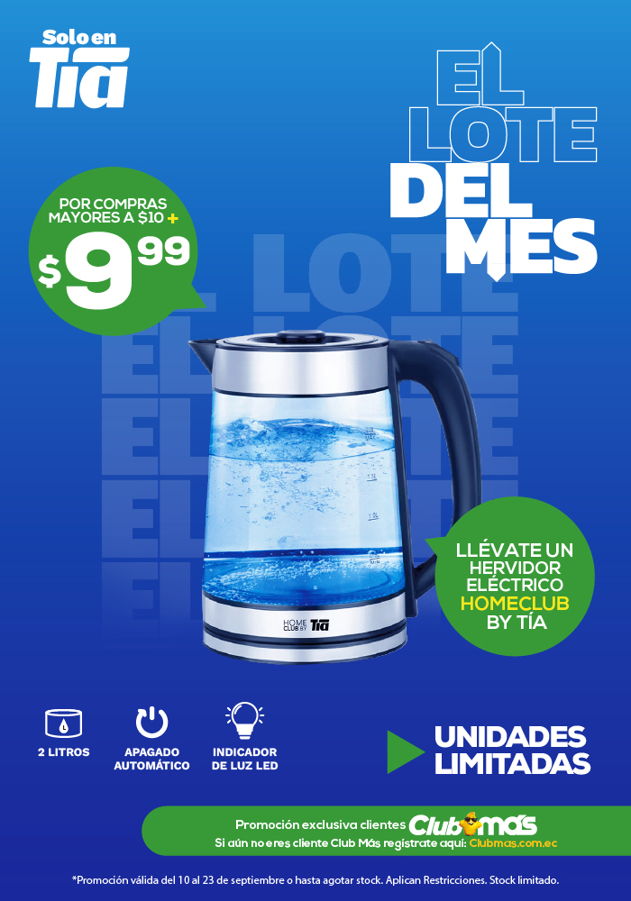 LOTE DEL MES- HERVIDOR ELÉCTRICO